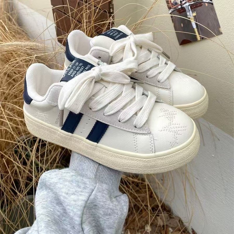 Korean Style Women'S Shoes High Beauty Value Casual Sneaker Niche Retro White Shoes Casual Women'S Shoes Thick Sole German Training Shoes Trendy - Image 3